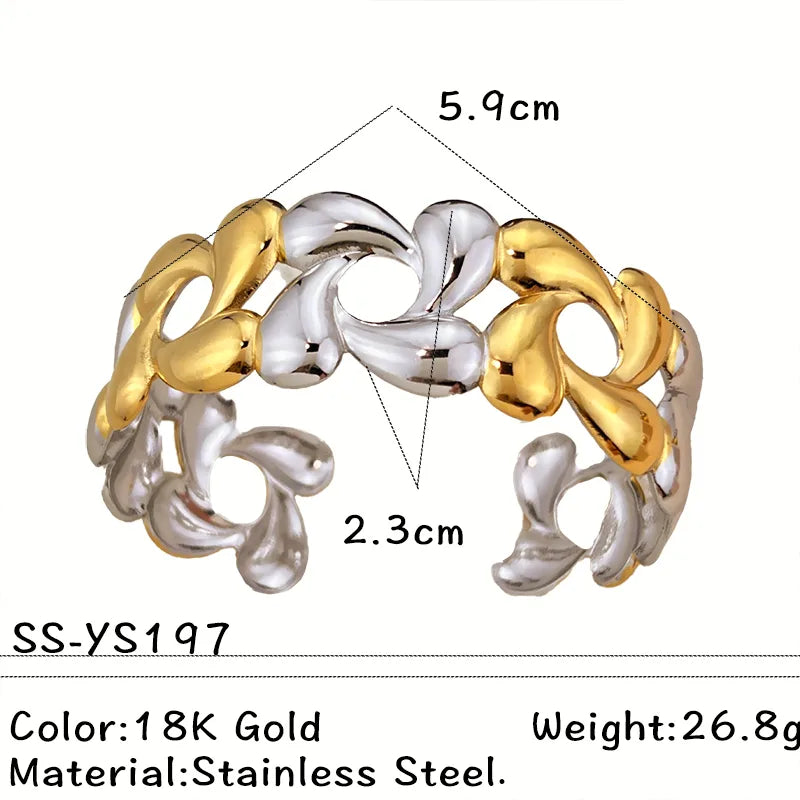 Gold & Silver Stainless Steel Adjustable Bracelet