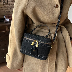 Winter Faux Leather Box Shoulder Bag - Smiling Maria - Everything For Women
