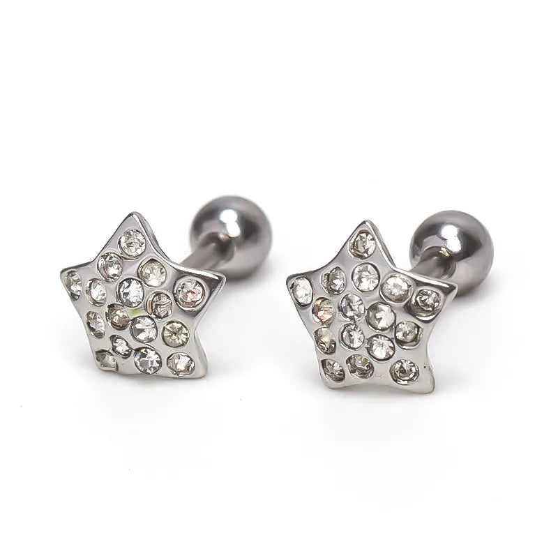Gold Star Stainless Steel Stud Earrings