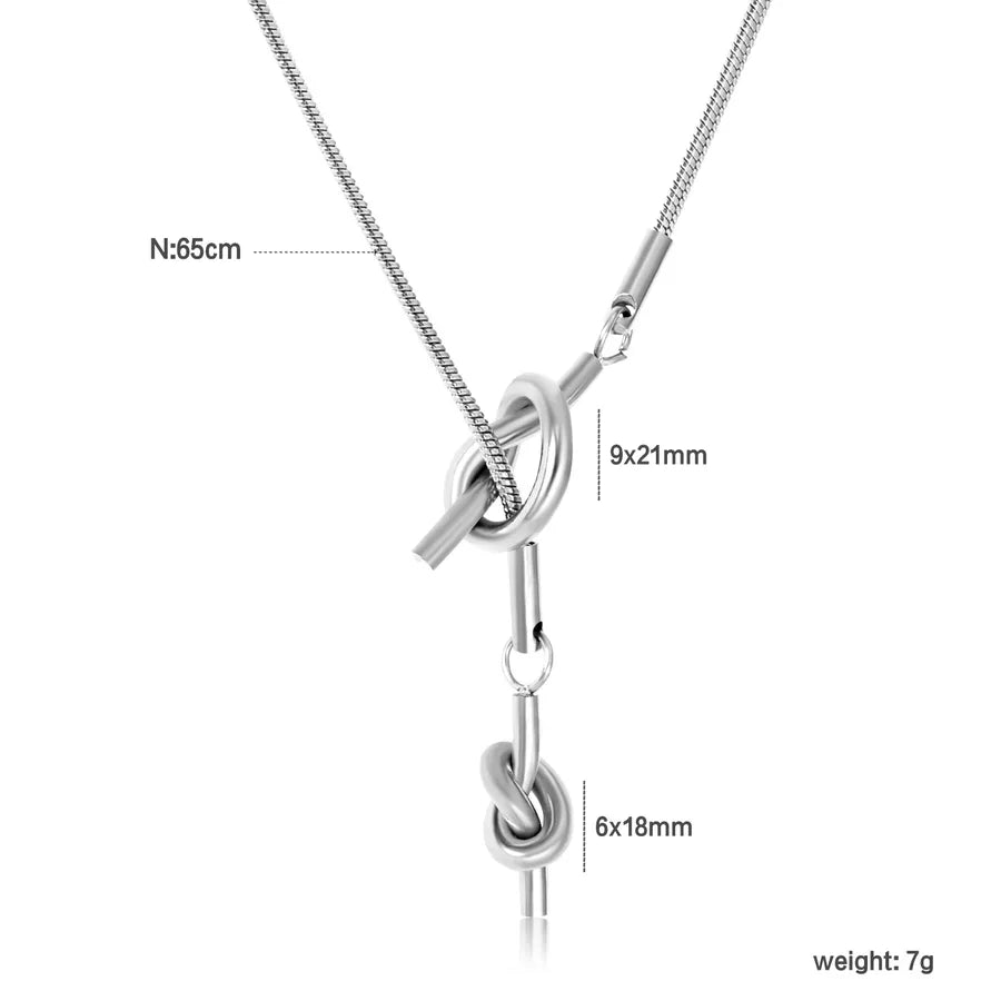 Geometric Knot Stainless Steel Necklace NE2F3401S