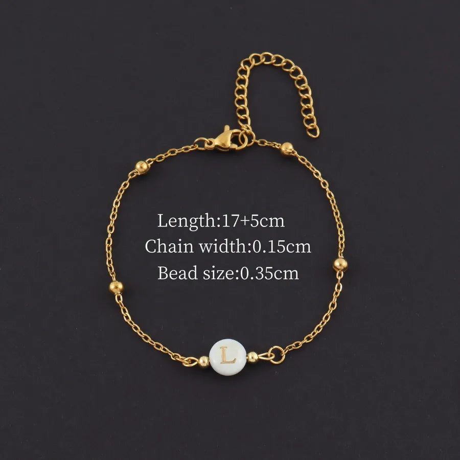 18K Gold Plated Stainless Steel Shell Bracelet Gold L