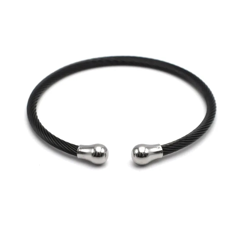 Gold Plated Wire Rope Open Hand Bracelet