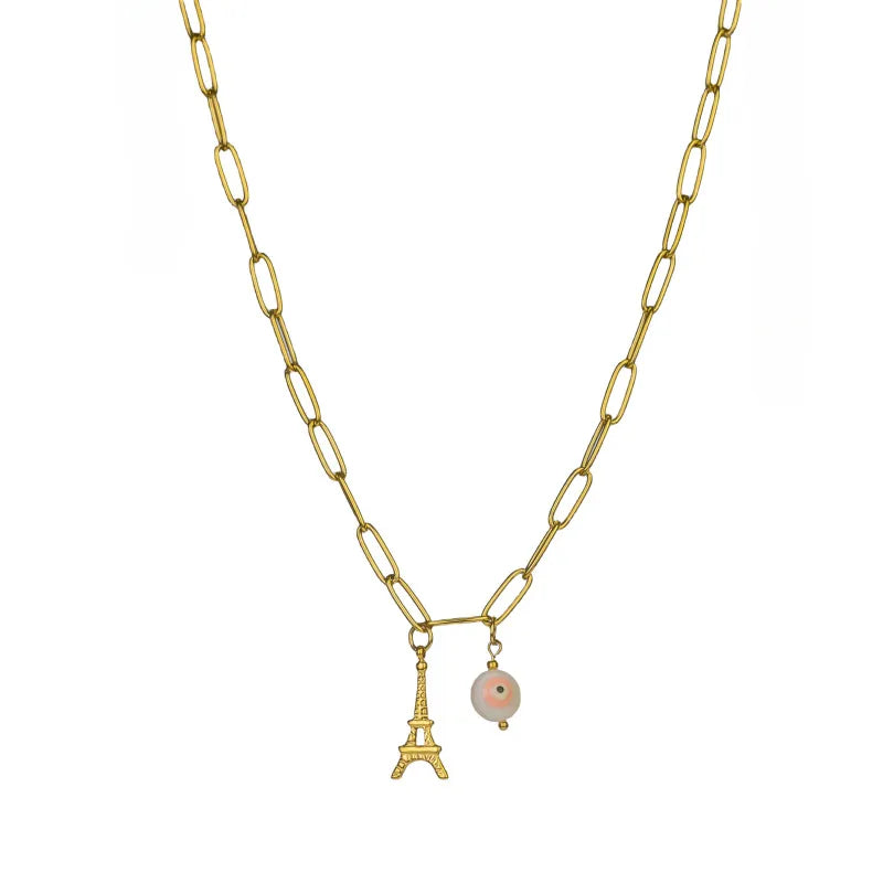 Handmade Stone Beaded Pendant Necklace