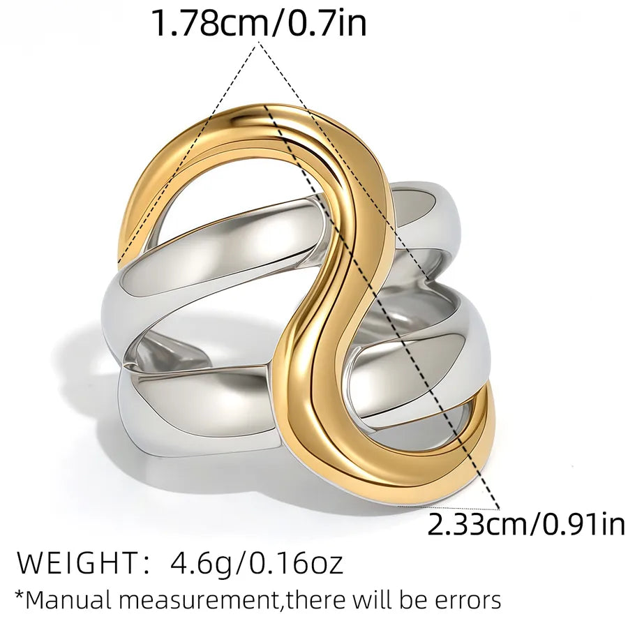 18K Gold Geometric Stainless Steel Ring