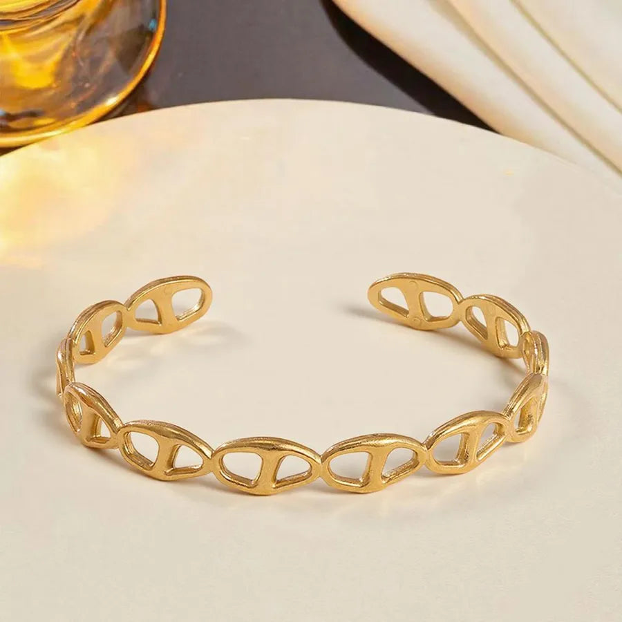 18K Gold PVD Geometric Stainless Steel Bracelet