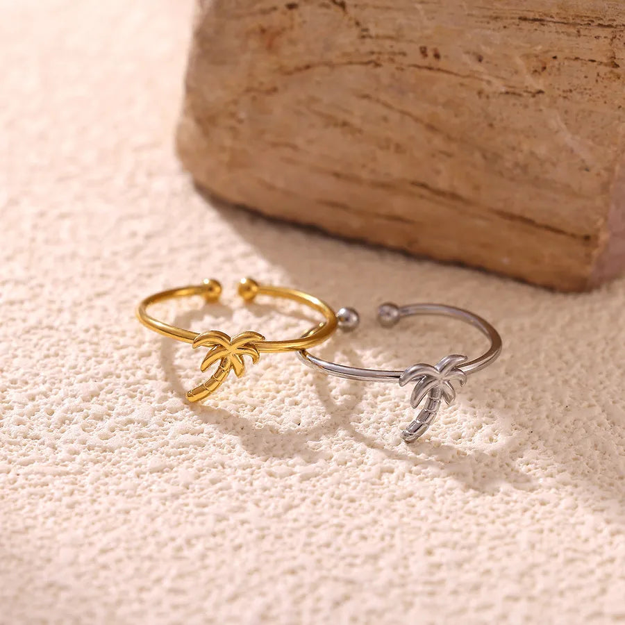 Gold Geometric Floral Statement Ring for Women