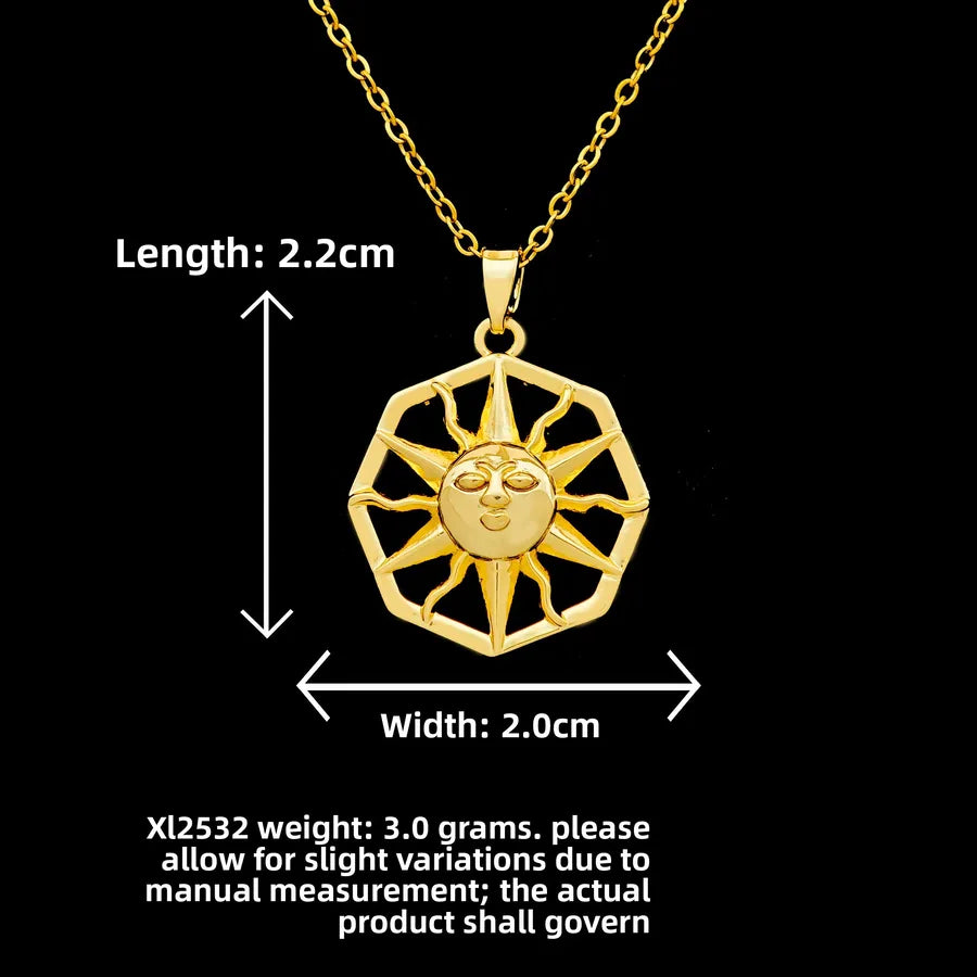 Butterfly & Whale Couple Pendant Necklace XL2532 Sun Necklace Gold