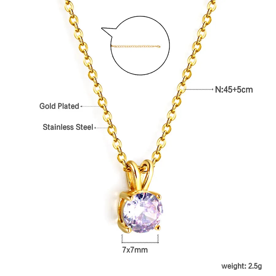 Gold Plated Geometric Diamond Pendant Necklace NE2B200CG