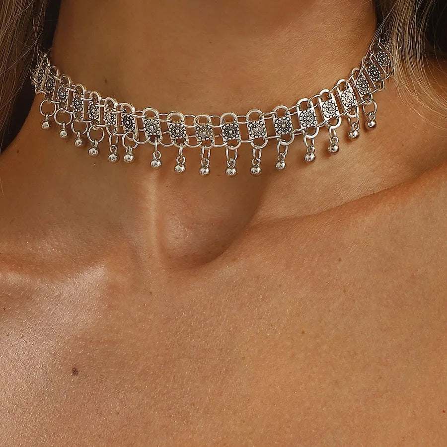 Double Layer Beaded Choker Necklace