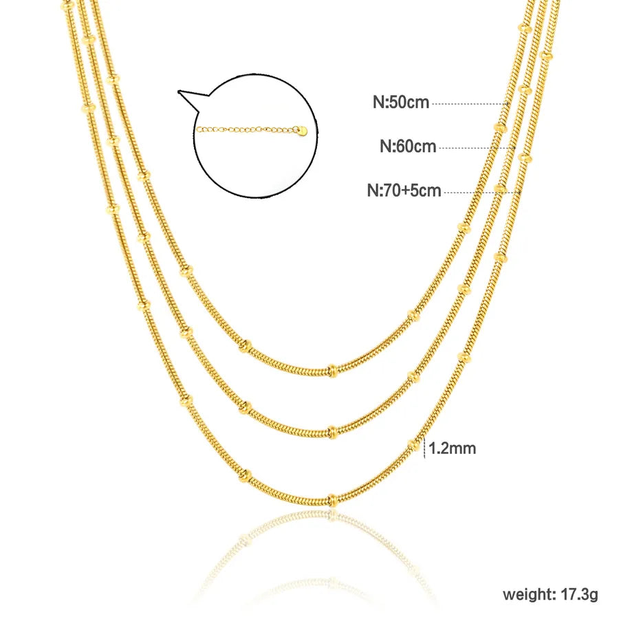 Minimalist Stainless Steel Bead Chain Necklace NE2F1601G