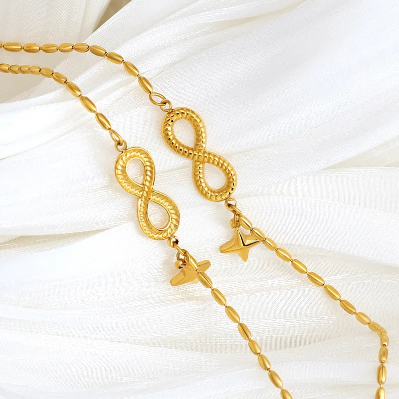 Gold Infinity Love Bracelet with Stars