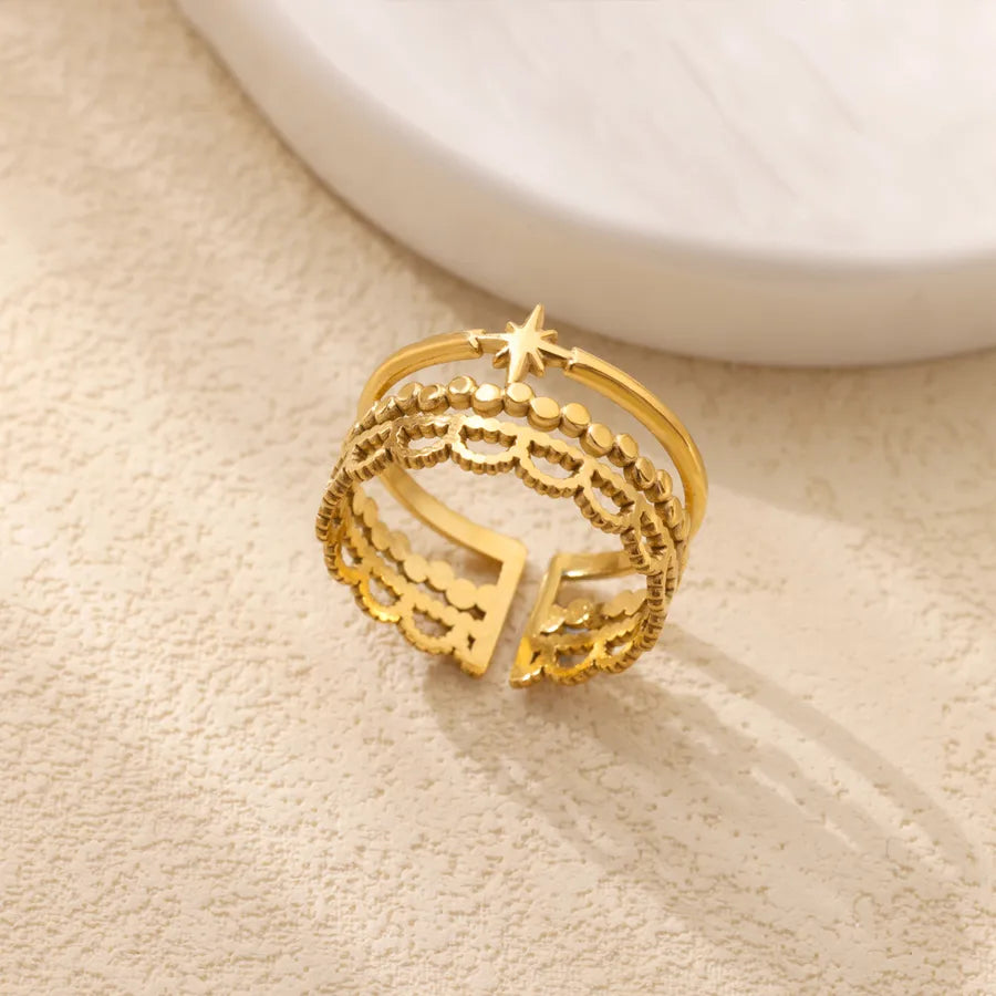 18K Gold Plated Geometric Open Ring