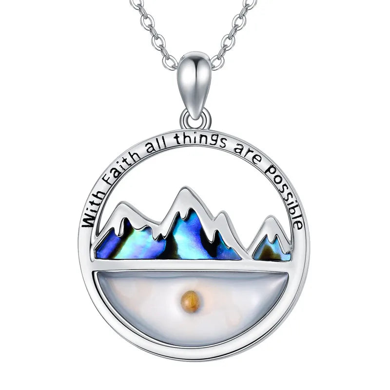 Minimalist Faith Mountain Necklace – Stainless Steel