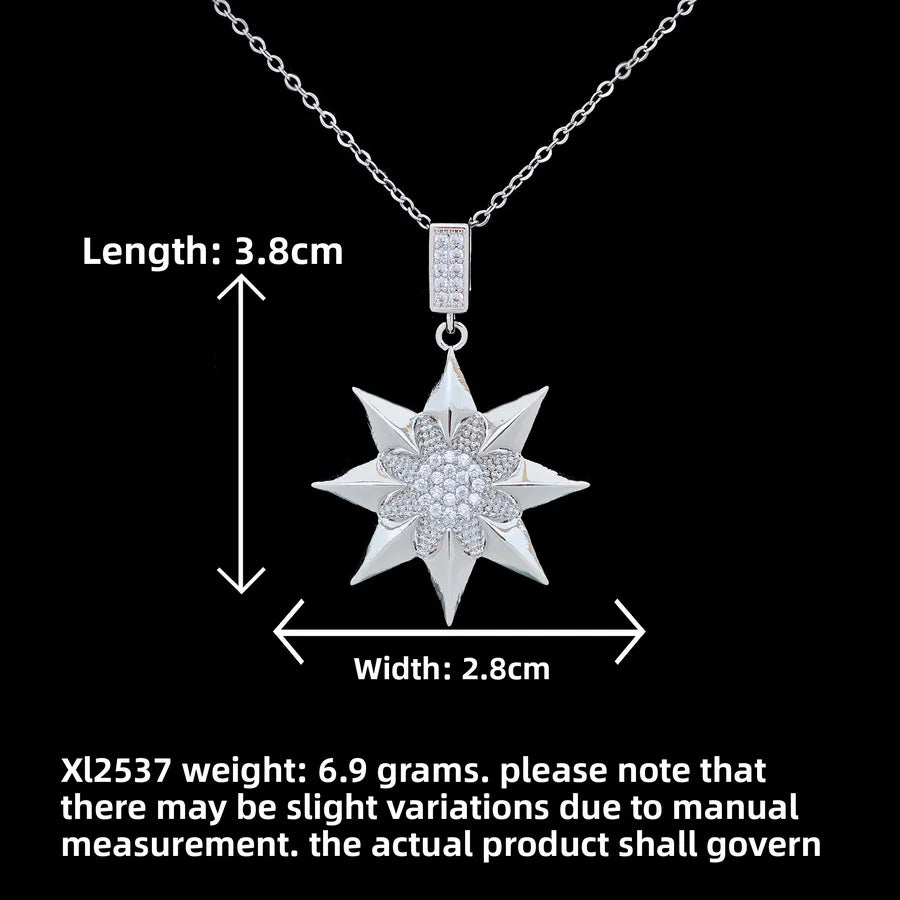 Butterfly & Whale Couple Pendant Necklace XL2537 Octagonal Star Necklace Silver