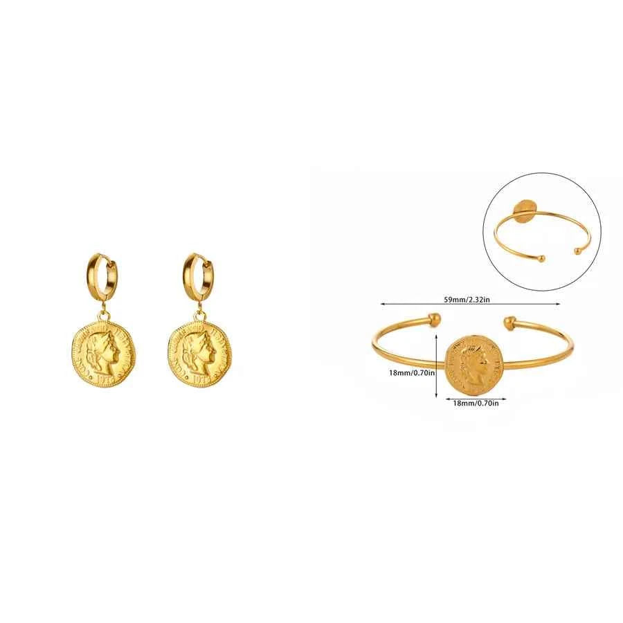 3-Piece Gold Coin Jewelry Set