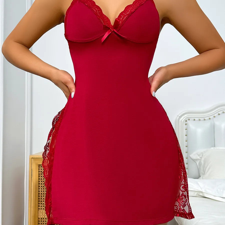 Women's Leopard Print Sexy Lingerie Wine Red