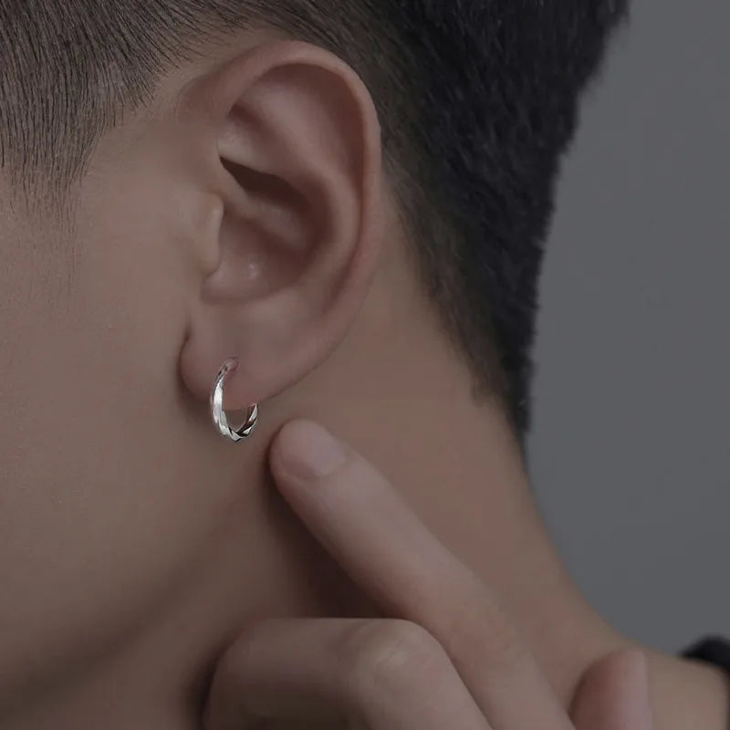 Mobius Clip-On Titanium Steel Earrings