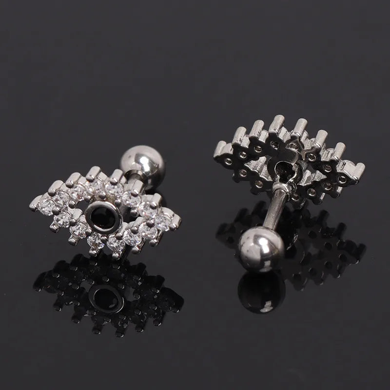 Stainless Steel Eye Stud Earrings – Silver