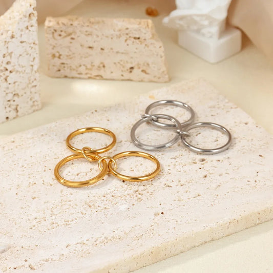 18K Gold Plated Geometric Stainless Steel Ring