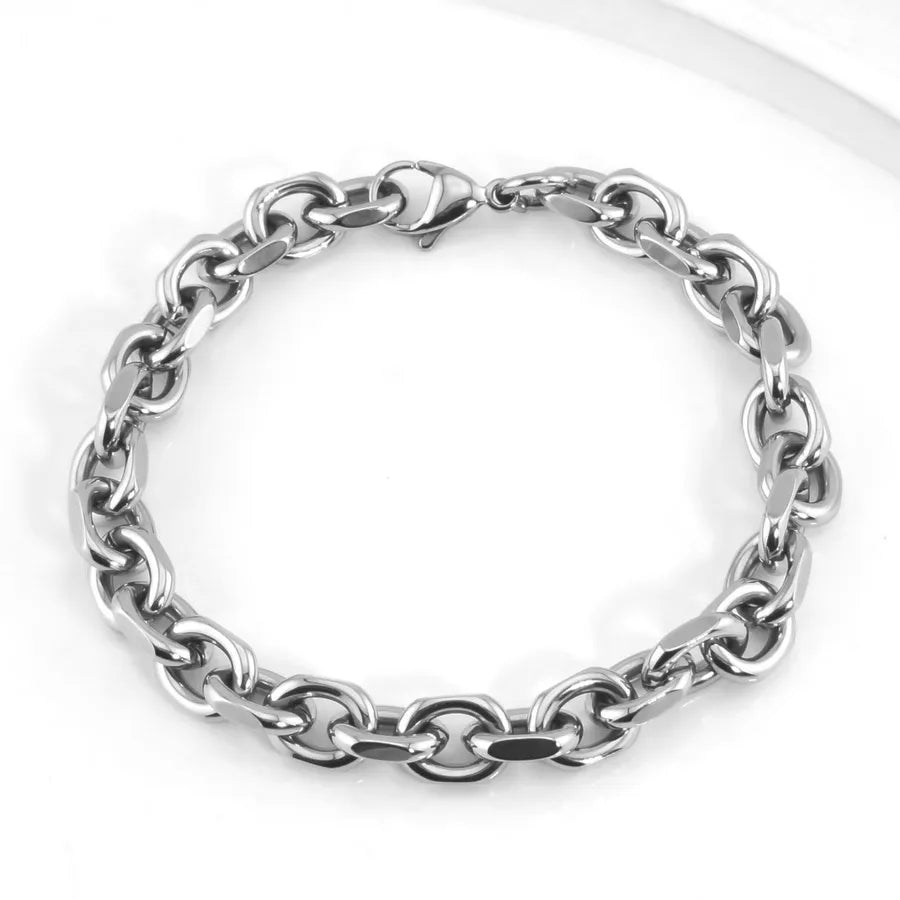 Unisex Titanium Steel Geometric Bracelet Oval Corner Bracelet