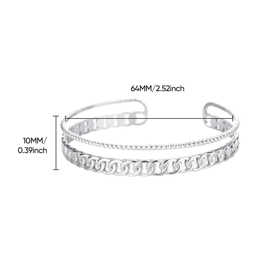 18K Gold Leaf & Flower Stainless Steel Bangle B1718P