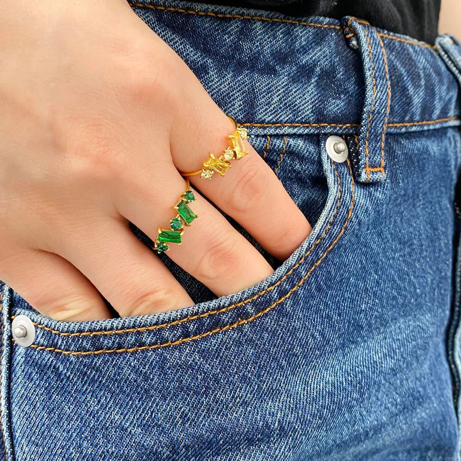 18K Gold Plated Titanium Steel Geometric Ring