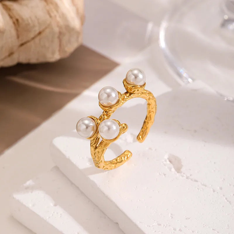 Gold Plated Flower Open Ring for Women