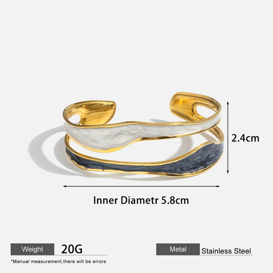 Gold-Plated Stainless Steel Open Cuff Bracelet