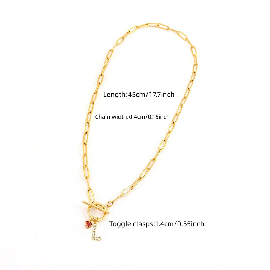 Gold Zircon Crystal Pendant Paperclip Necklace Gold L