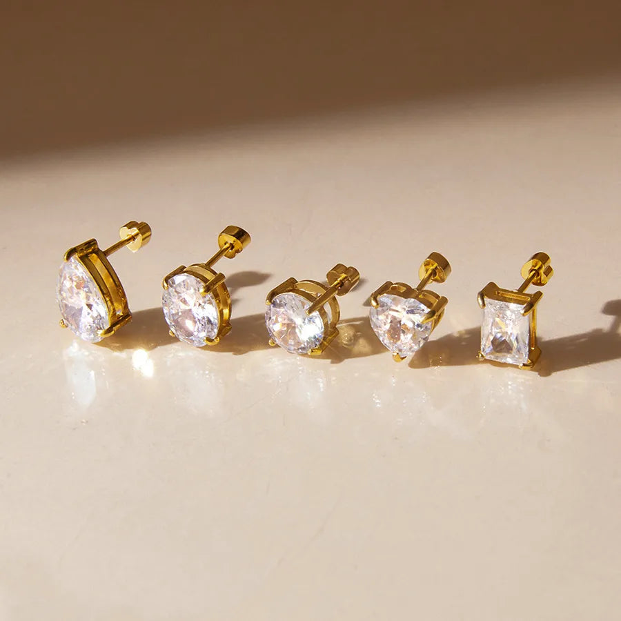 18K Gold Plated Letter Earrings – Waterproof & Non-Tarnish