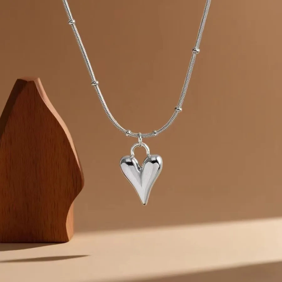 Titanium Steel Heart Pendant Necklace