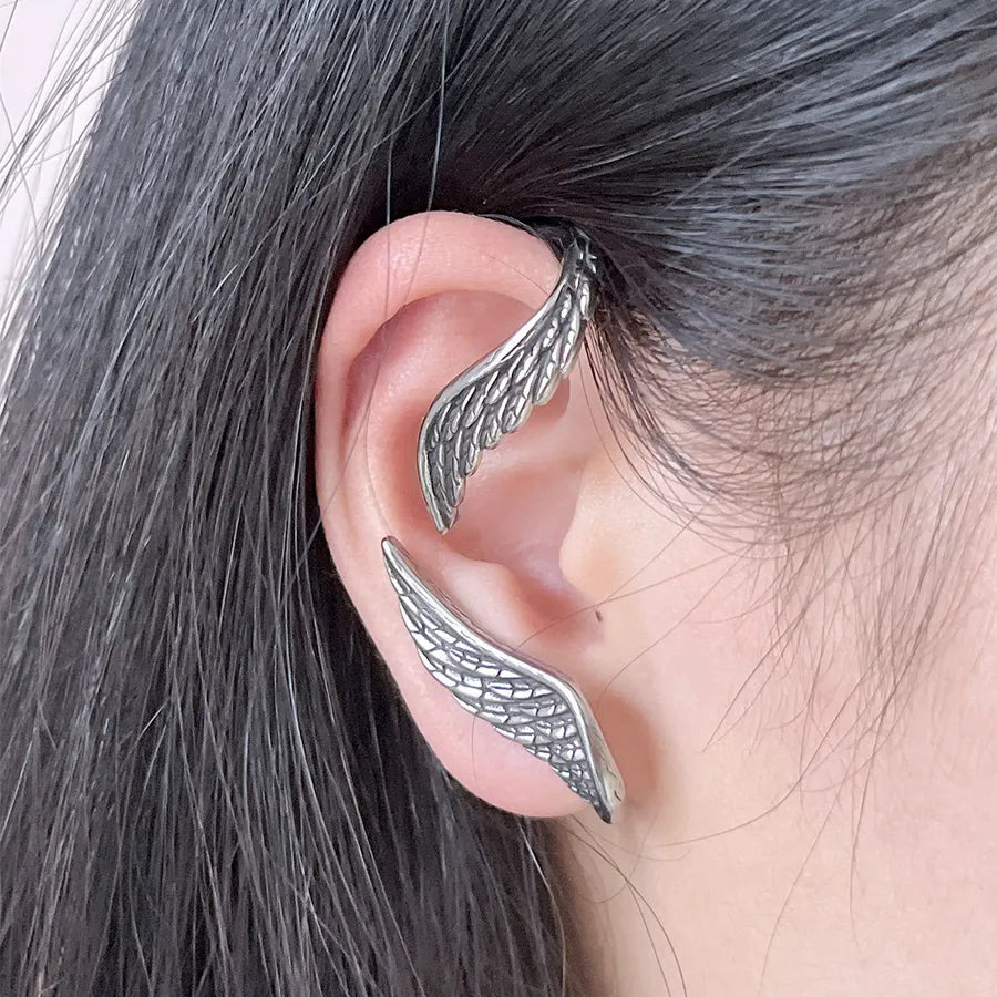 Unisex Angel Wing Clip-On Ear Cuff