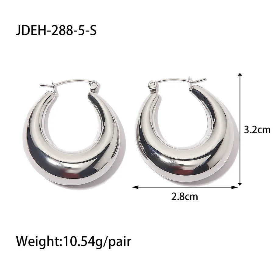 Stainless Steel Geometric Hoop Earrings JDEH-288-5-S