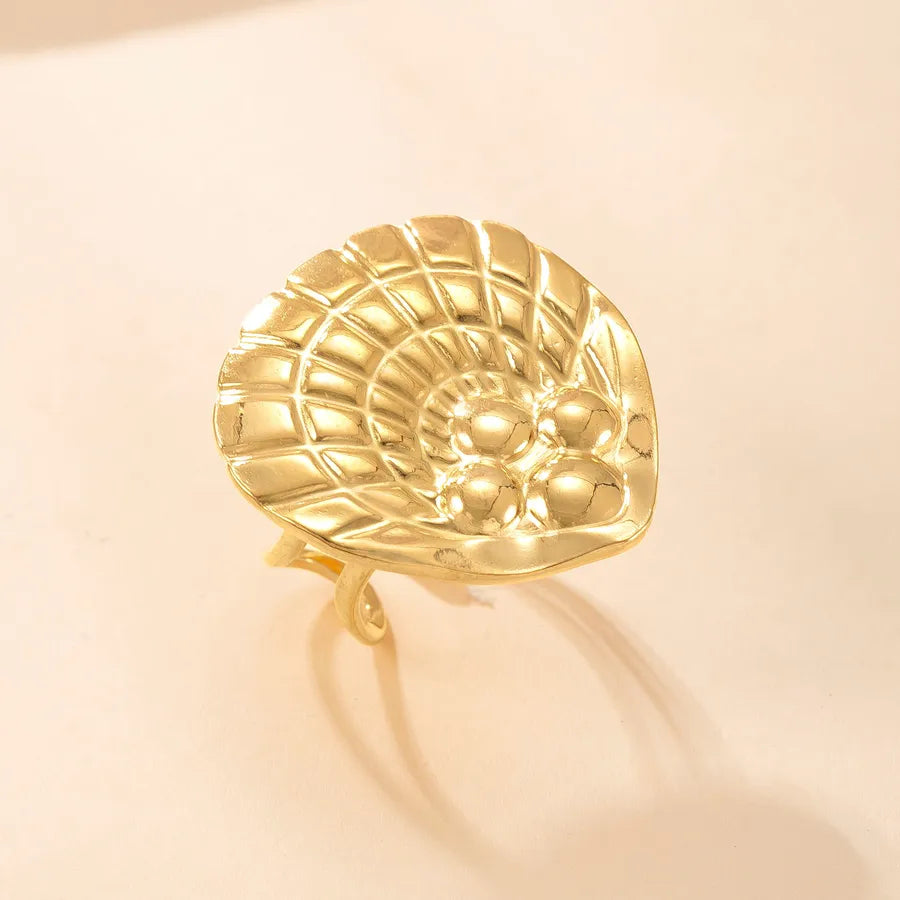 Geometric Stainless Steel Open Ring Average Size Gold-I Style