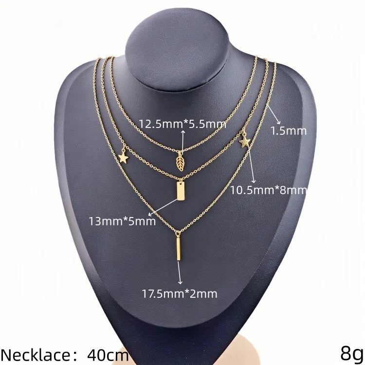 Gold Plated Stainless Steel Pendant Necklace