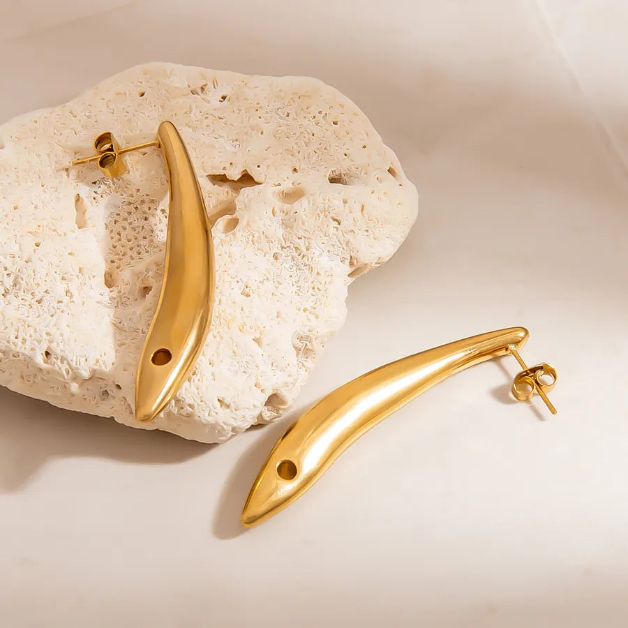Gold Plated Bluefish Stainless Steel Earrings