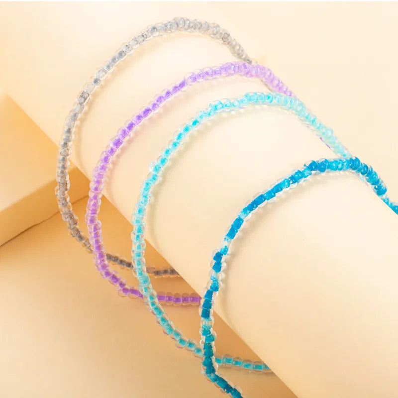 Colorful Beaded Geometric Anklet for Women