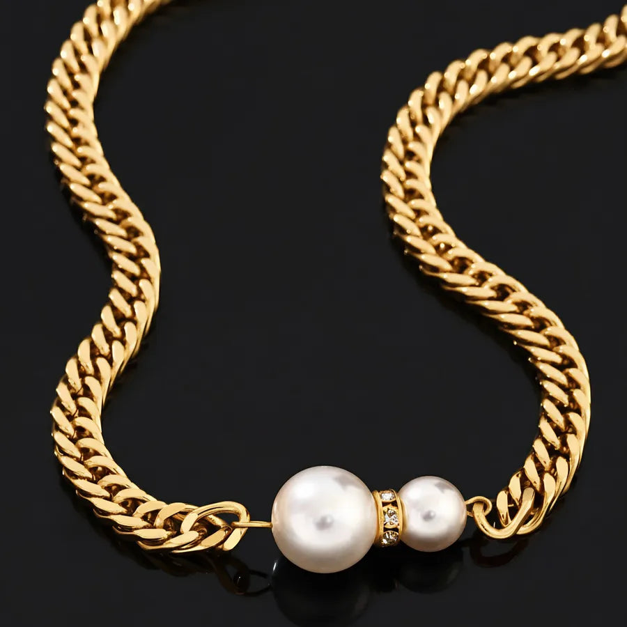 18K Gold Baroque Pearl Choker Necklace