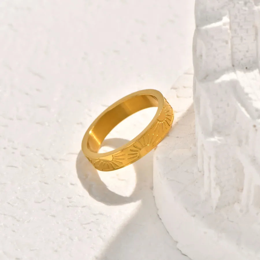 18K Gold Plated Geometric Pearl Zircon Ring