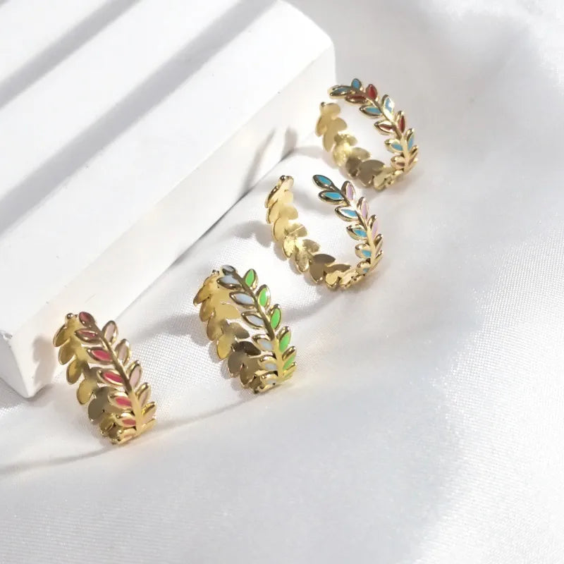 18K Gold Plated Open Wheat Ring