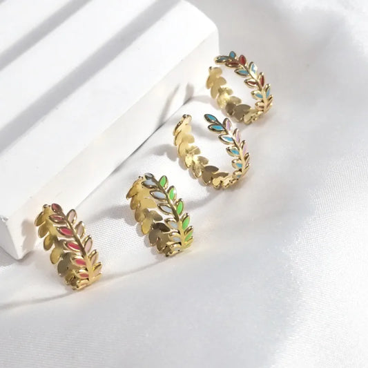 18K Gold Plated Open Wheat Ring