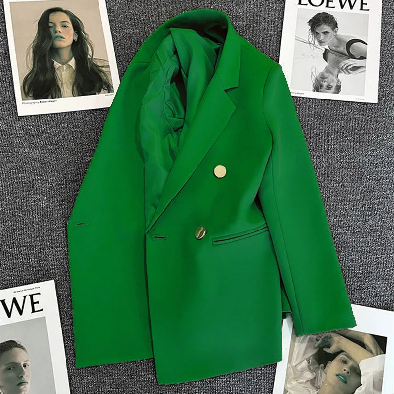 Candy Green Women's Blazer – Spring/Autumn Style Emerald Green