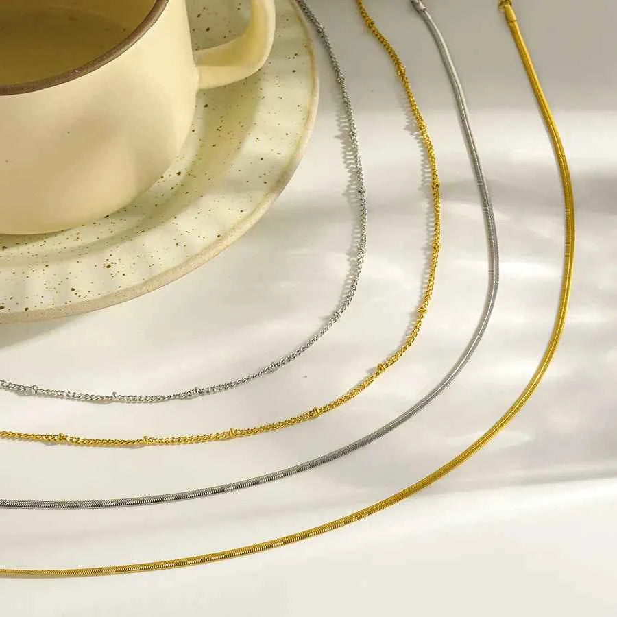 Gold Plated Stainless Steel Unisex Chain Necklace