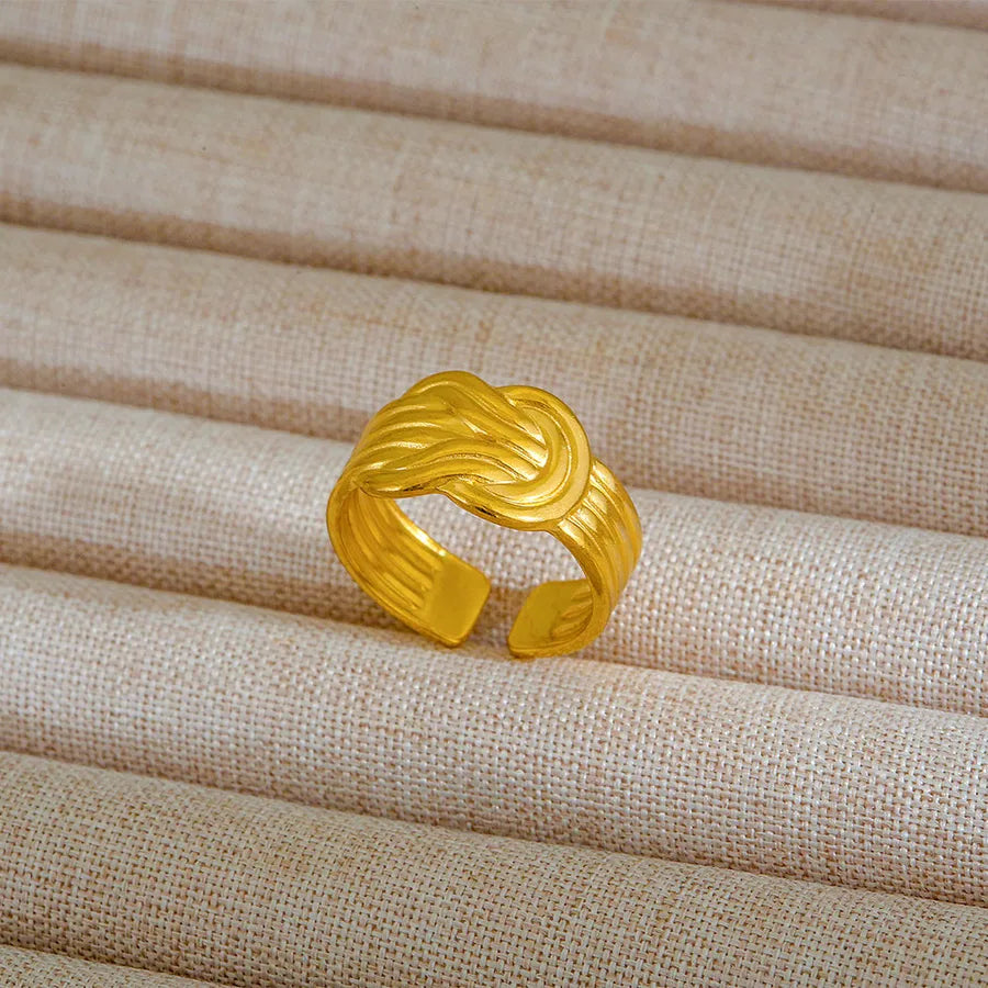 Adjustable 18K Gold Stainless Steel Ring 27
