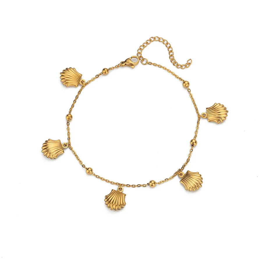 Gold Ocean Anklet with Dolphin & Starfish Charms 6
