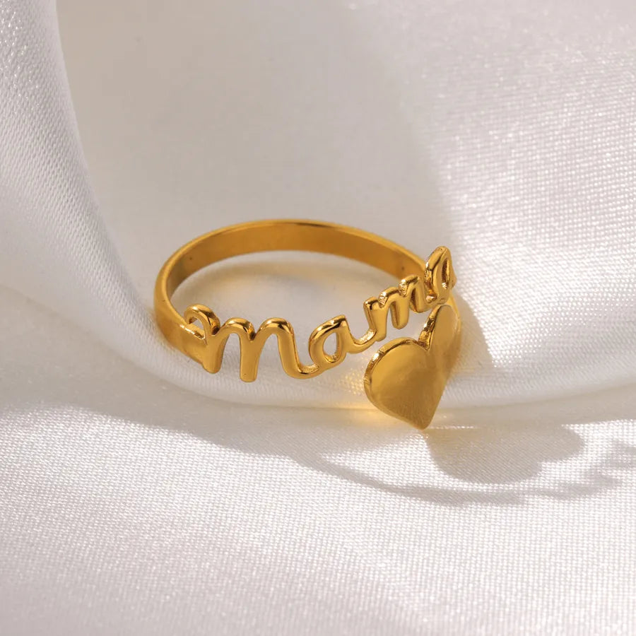 Gold MAMA Heart Ring – Stainless Steel