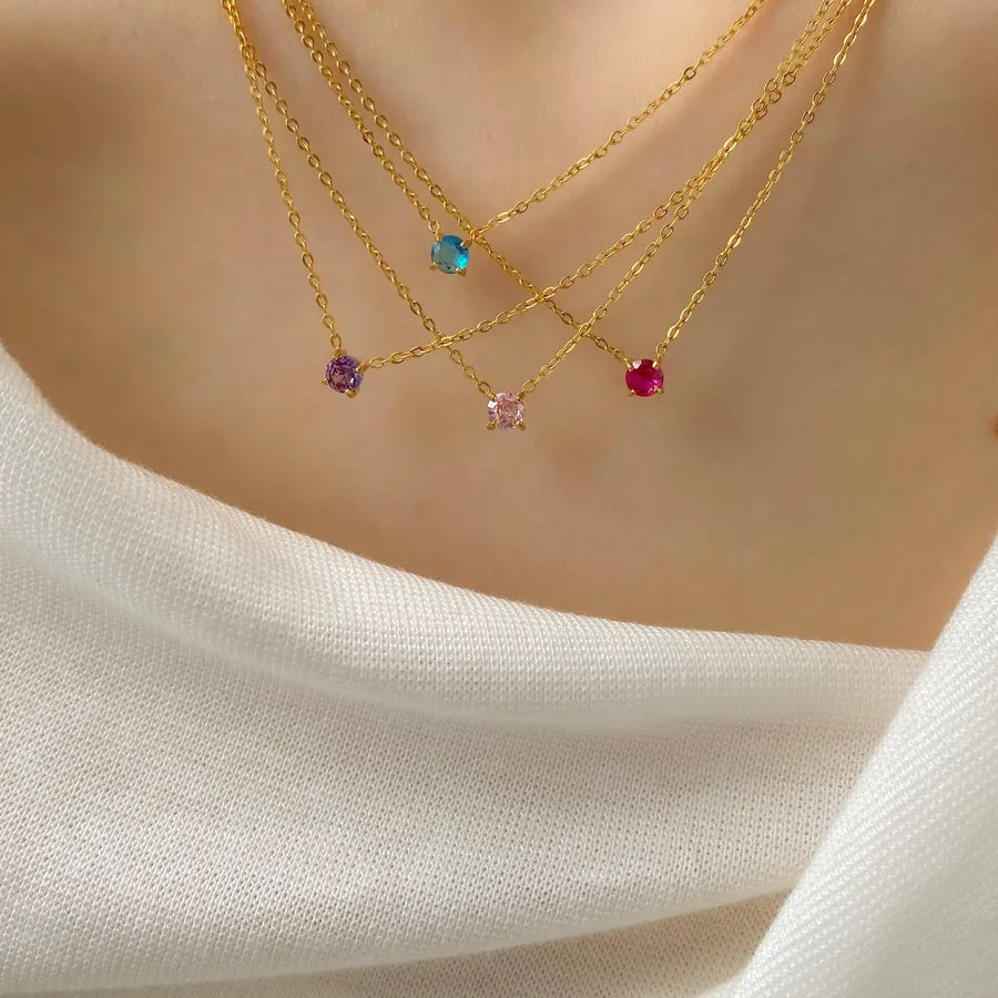 18K Gold Plated Geometric Titanium Steel Necklace