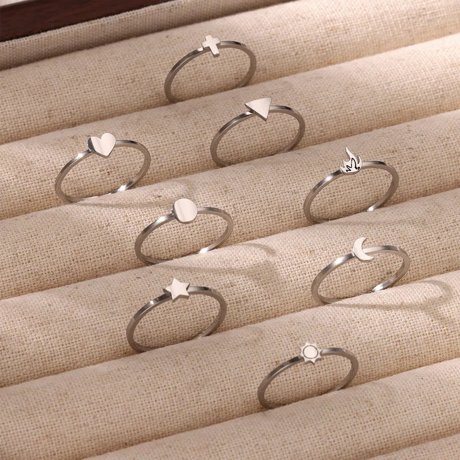 Open Heart Star Ring – Gold & Silver Stainless Steel