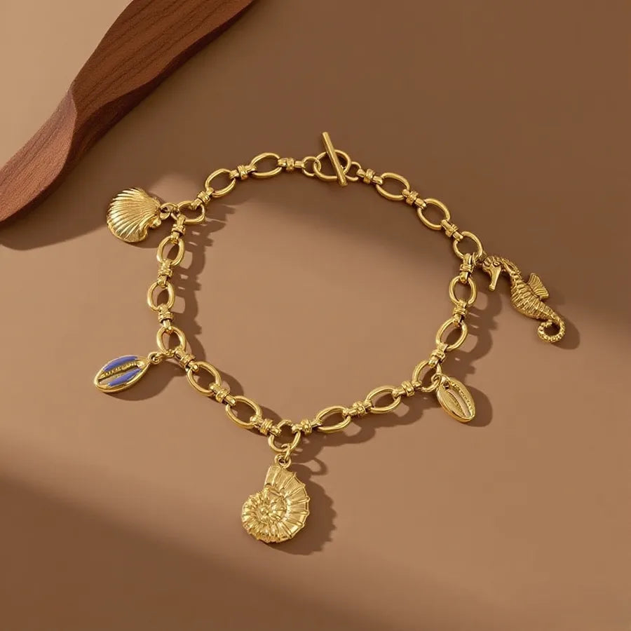 Titanium Steel Starfish Shell Pendant Necklace