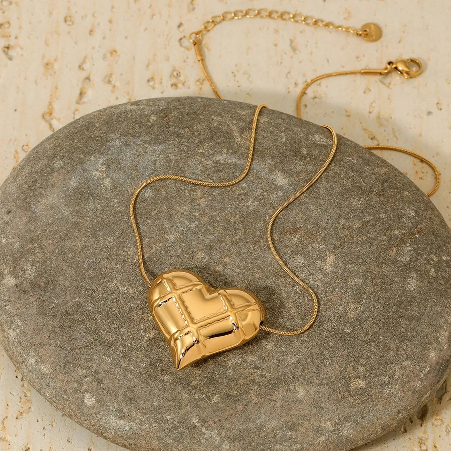 Stainless Steel Heart Pendant Necklace for Women